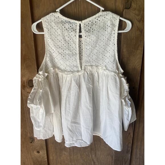 She + Sky drop sleeve top Womens L - Picture 2 of 3